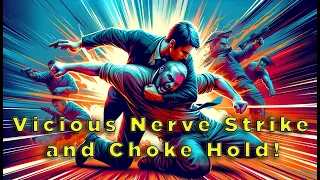 Vicious nerve strike and choke hold self-defense move. (Painful knockout!)