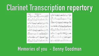 Memories of you - Benny Goodman - Jazz - [ Clarinet Transcription repertory ]