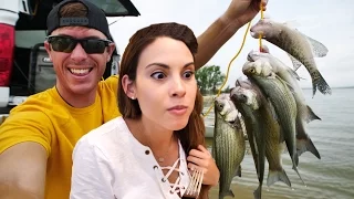 Catch n Cook White Bass with Wife - First Time Eating This Fish!