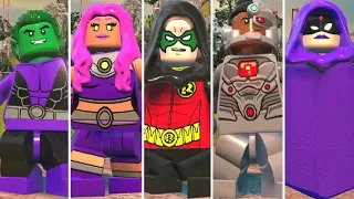 All Teen Titans Characters in LEGO DC Super-Villains (Raven, Beast Boy, Cyborg, Starfire)