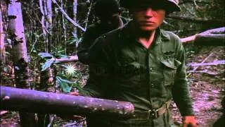 United States 1st infantry division soldiers capture Viet Cong munitions and dest...HD Stock Footage