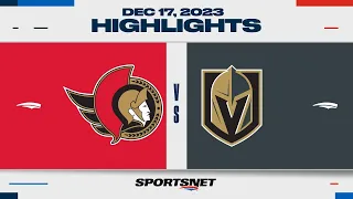 NHL Highlights | Senators vs. Golden Knights - December 17, 2023