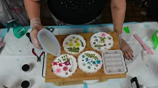 Stunning dried flower resin coasters Video#281