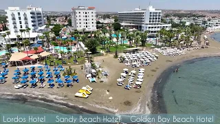 Lordos Hotel  •  Sandy Beach Hotel  •  Golden Bay Beach  |  Larnaca Drone Video