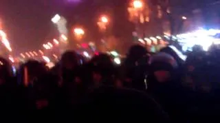 Евромайдан. Ночная потасовка с Беркутом на Европейской. 24.11.13