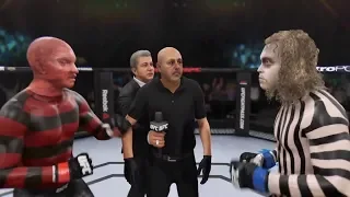 Freddy Krueger vs. Beetlejuice (EA Sports UFC 3) - CPU vs. CPU - Crazy UFC 👊🤪