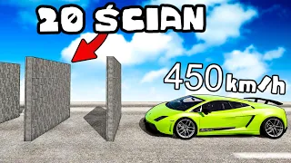 ❄️ CZY SUPERAUTA PRZEBIJĄ 20 ŚCIAN!? | BeamNG Drive |