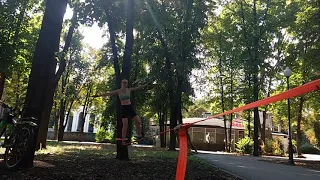 Первая тренировка slackline