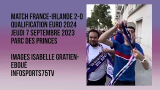 Les “baroudeurs du sport “ supporters des Bleus au match France-Irlande au Parc des Princes