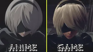 Nier Automata Anime vs Game Cutscenes Early Comparison