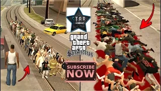 People WASTED Moments in GTA San Andreas! (50 Peds VS Train, Helicopter, Combine)