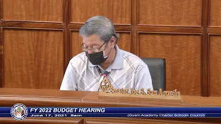 FY 2022 Budget Hearing - Senator Joe S. San Agustin - June 15, 2021 9am GACC