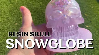 SPARKLE & BLING! ✨ How to Create Your Own Pink Sparkle Resin Skull Snow Globe