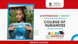 20 SEPTEMBER 2023 | SESSION 1 | COLLEGE OF HUMANITIES