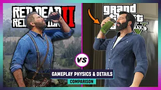 GTA 5 vs Red Dead Redemption 2 - Gameplay Physics and Details Comparison