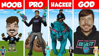 Minecraft Pewdiepie STATUE HOUSE BUILD CHALLENGE - NOOB vs PRO vs HACKER vs GOD / Animation