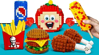 LEGO FOOD Compilation IRL: Eat and Cook Fast Food, Dessert, Fast Food Stop-Motion Cooking & Asmr