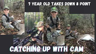 7 year old takes down his first buck with a crossbow!