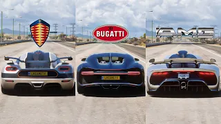 FH5 DRGA RACE - Koenigsegg ONE1 Vs Bugatti Chiron Vs Mercedes AMG ONE