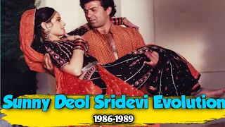 Sunny deol Sridevi Evolution 1986 1989 #Sunnydeolsongs #Sridevisongs