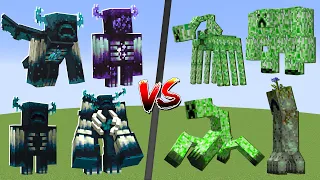 All Wardens vs All Creeper Mutant mobs - Minecraft Mob Battle