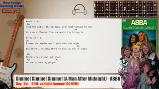 🎸 Gimme! Gimme! Gimme! (A Man After Midnight) - ABBA Guitar Backing Track with chords and lyrics