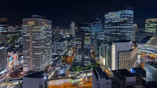 [4K] アパホテル&リゾート 大阪梅田駅タワーからの夜景 Night View from APA Hotel ＆ Resort Osaka Umeda Eki Tower Japan