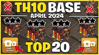 (TOP 20) WORLD'S BEST TH10 WAR BASE LINK 2024 || TH10 CWL BASE 2024 || TH10 BASE LINK CLASH OF CLANS