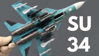 SU-34 RUSSIAN AIRCRAFT BUILD  [ Old Mold 1999 Kit ] Tamiya Rebox 1/ 72 Scale HOW TO