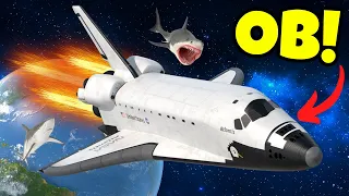 OB CRASHED Our Space Shuttle Full of Sharks in Stormworks Multiplayer!