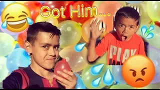 WATER BALLOON PRANK ON BROTHER!!!*Backfired*!!!