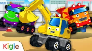 Monster Alat Berat | Mobil Anak anak | Excavator Truk Jungkit Truk Beton | Kigle TV Indonesia