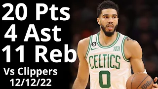 Jayson Tatum 20 Pts 11 Reb 4 Ast vs Clippers Highlights