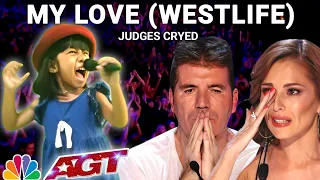Filipino baby Participant make Simon Cowell Criyed with song My Love (Westlife) | AGT 2024