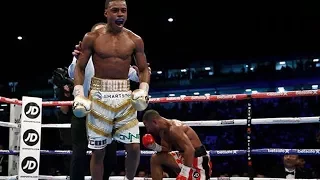 ERROL SPENCE IMMEDIATE REACTION AFTER KNOCKING OUT KELL BROOK; CROWD GOES SILENT