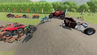 Stuntman takes Monster Truck and ATVs to dirt bike track | Farming Simulator 22