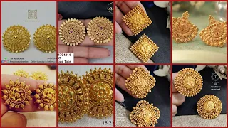 Very Beautiful Gold Stud Earrings Designs/Latest Gold Tops Earrings Designs