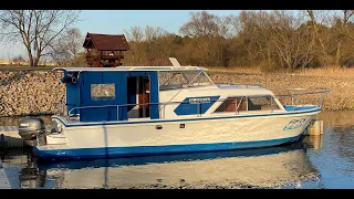 Houseboat 8m, yamaha 25 łódź motorowa kabinowa, jacht kabinowy