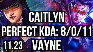 CAITLYN & Pyke vs VAYNE & Lux (ADC) | 8/0/11, Rank 6 Cait, Legendary | KR Challenger | 11.23