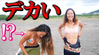 【ハプニング発生】噂の超美人ビキニ女子と台風サーフィンしたら...【インスタグラマー】