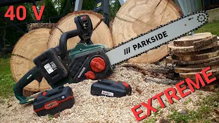 Will the battery-powered saw Parkside PKSA 40 Li B2 be enough to cut firewood around the house?