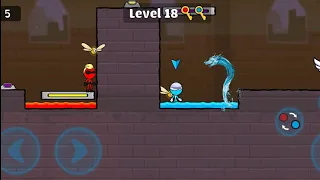 RED & BLUE  STICKMAN ADVENTURE # 4 All Levels 16-20 (Android ios Gameplay)