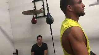 LOL!! Lomachenko punks & scares reporter with punch