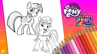 My Little Pony Sunny Starscout and Twilight Sparkle Coloring Page | KP