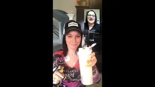 Talking with a friend on fb live about a new Thrive product. (Shanann Watts)