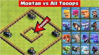 Max Mortar Base vs All Troops - Clash of Clans