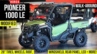 New Honda Pioneer 1000 LE 4x4 UTV Walkaround | 28" Tires, Windshield, Roof, LED Lightbar, Winch