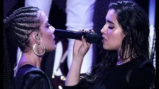 LAUREN JAUREGUI AND HALSEY AT #iHeartJingleBall AND LAUREN BACKSTAGE