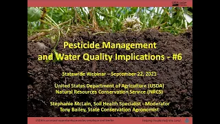 Indiana NRCS - Certified Planner Training: Pest Management and Water Quality Implications