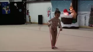 5 year old Katarina competes in Rhythmic Gymnastics rope routine